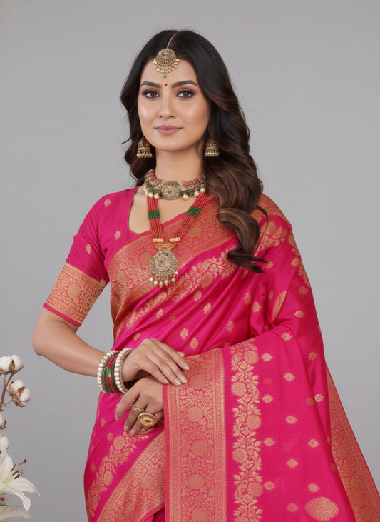 JANNAT WEDDING FANCY SAREE PINK