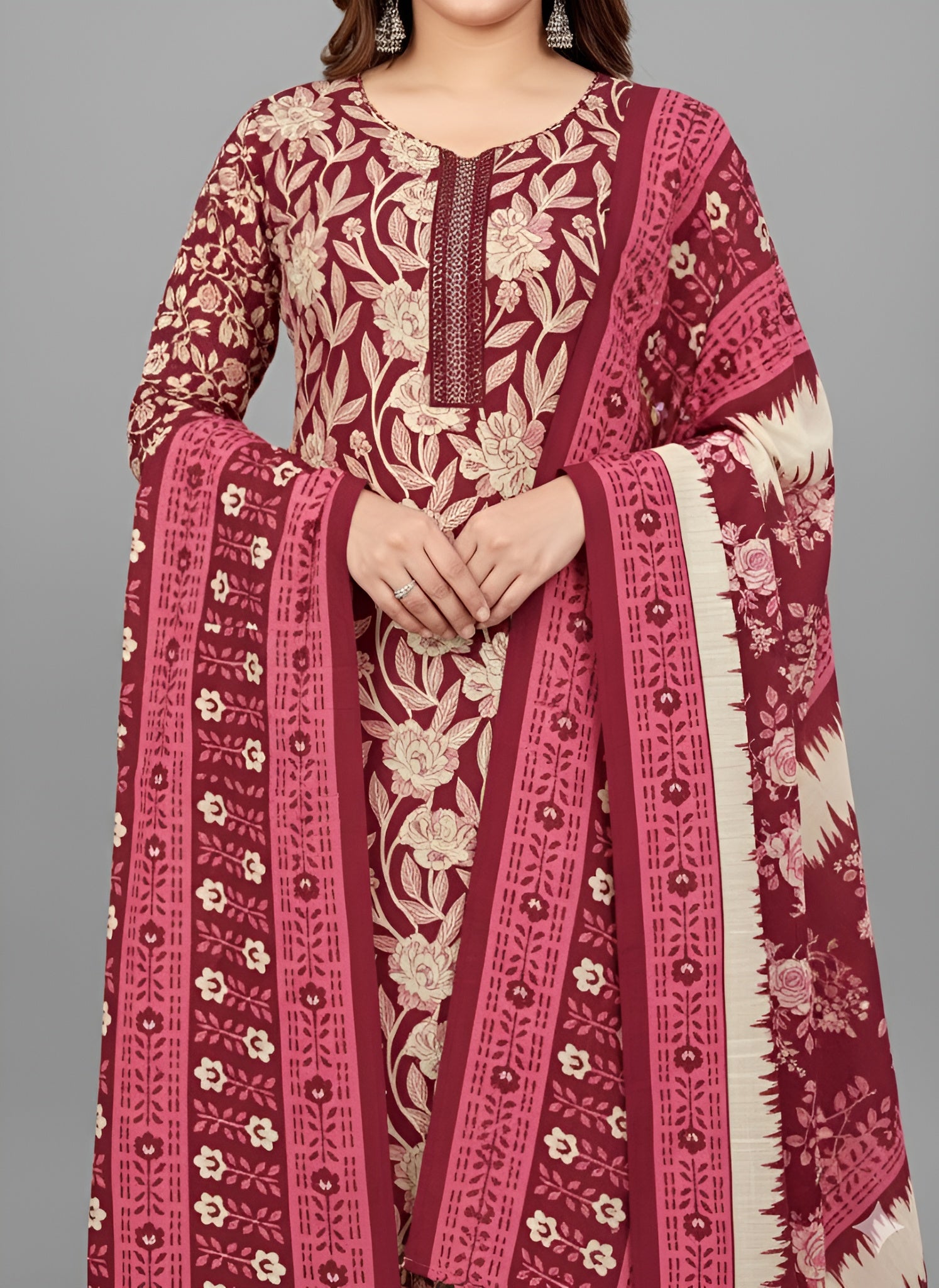 Olympics 2 Cotton Printed Stitched Salwar Suit 2010