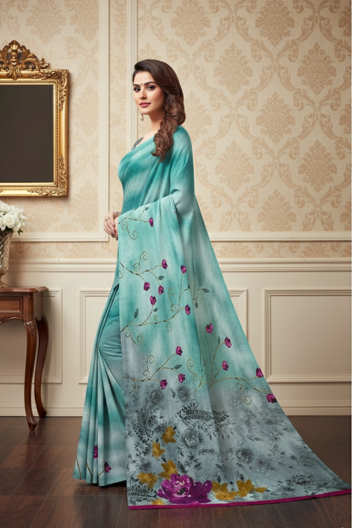 Ambarsariya Cotton Digital Printed Saree 4045