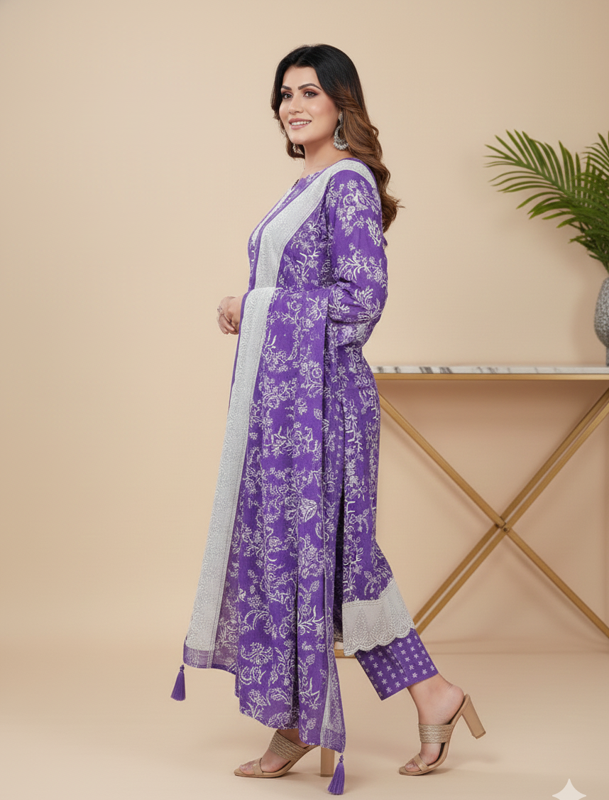 Super Cool Cotton Printed Stitched Salwar Suit XXL 3009