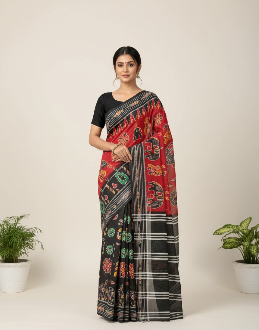 Nazma Katki Cotton Printed Saree 3122