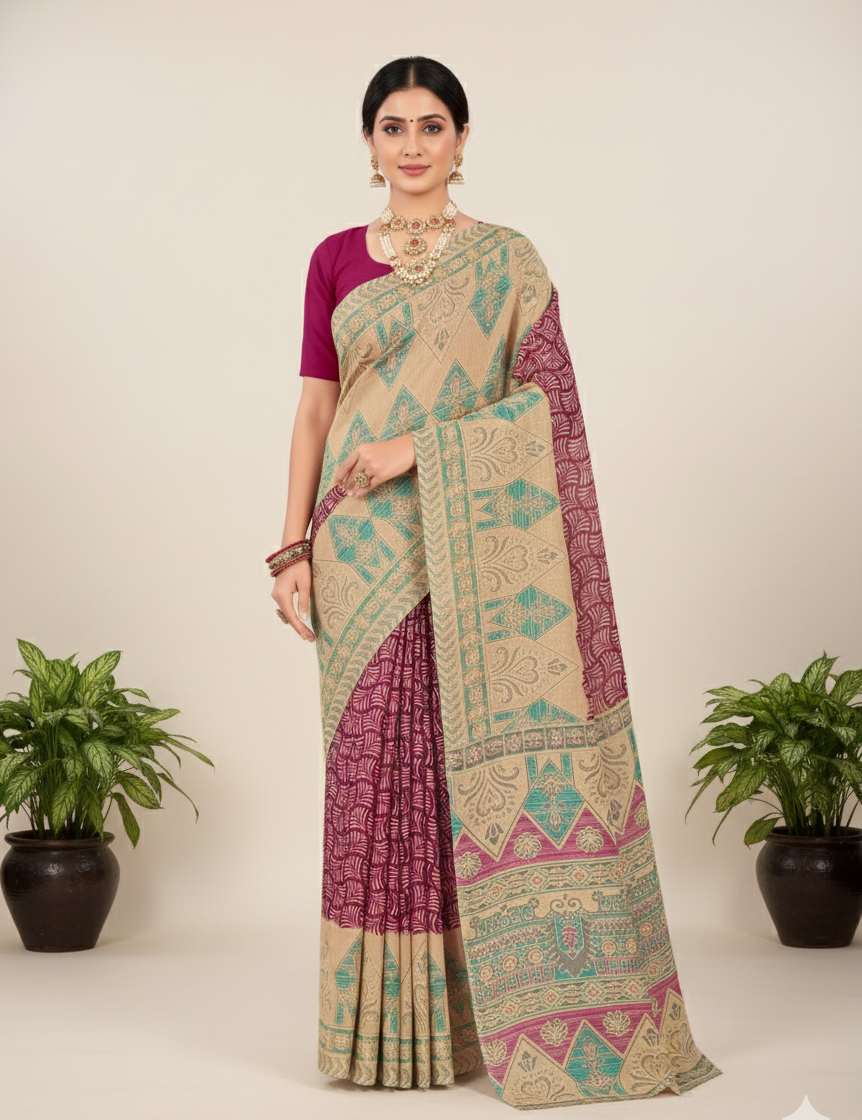 Unicorn Cotton Printed Saree 1006