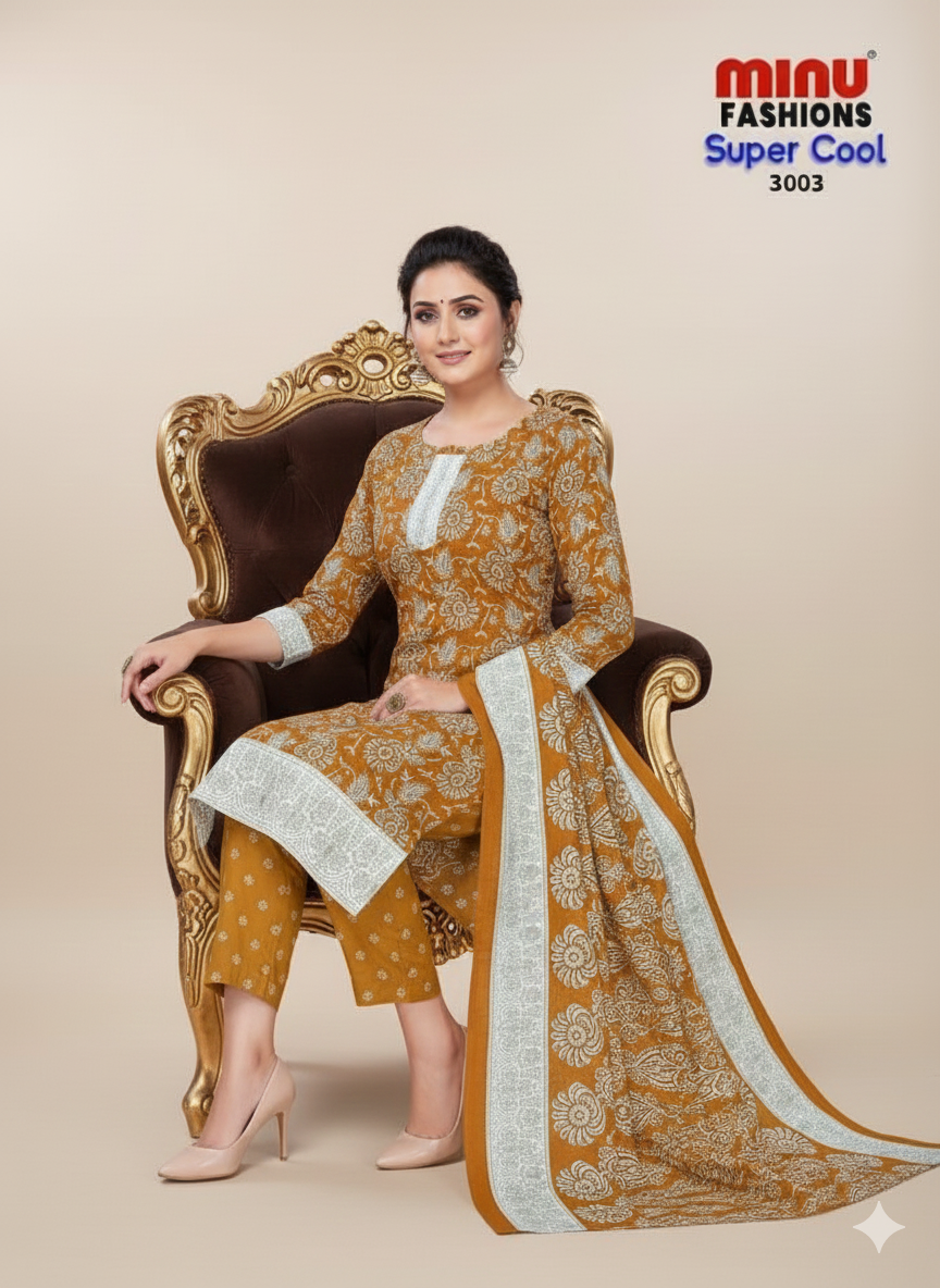 Super Cool Cotton Printed Stitched Salwar Suit XXL 3003