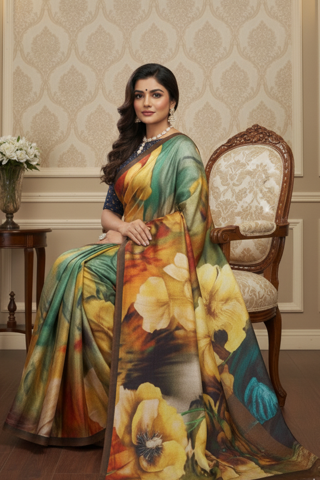 Ambarsariya Cotton Digital Printed Saree 4085