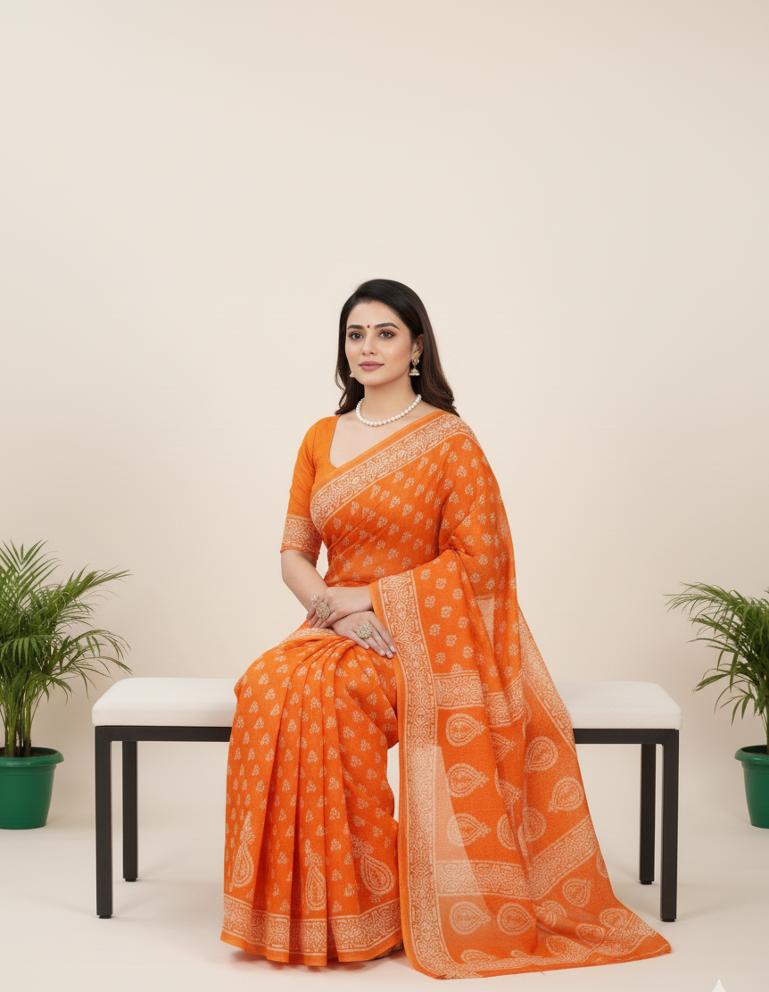 Suparna 2 Cotton Printed Saree 1002