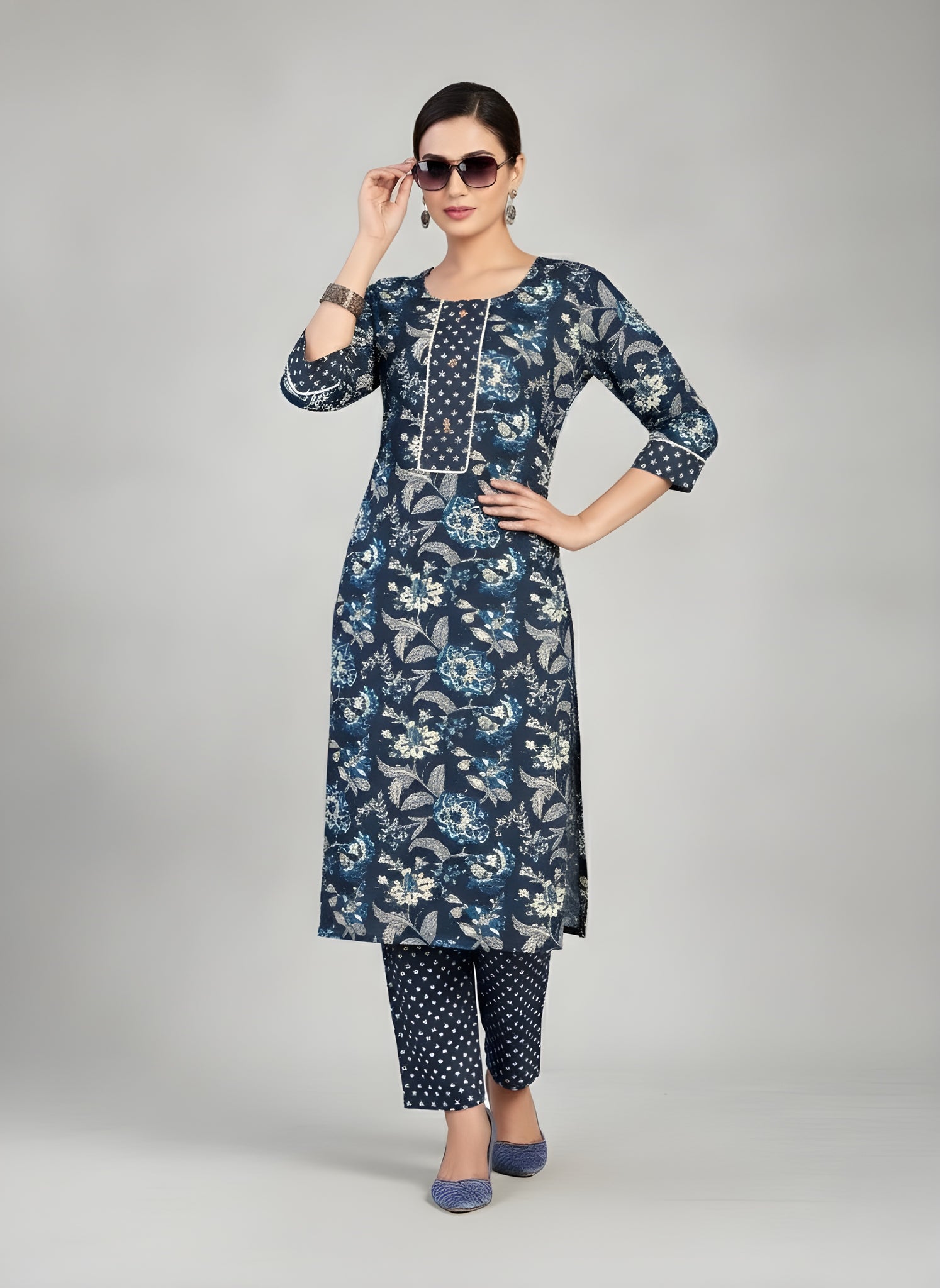 Diti Cotton Printed Kurti Set 1002