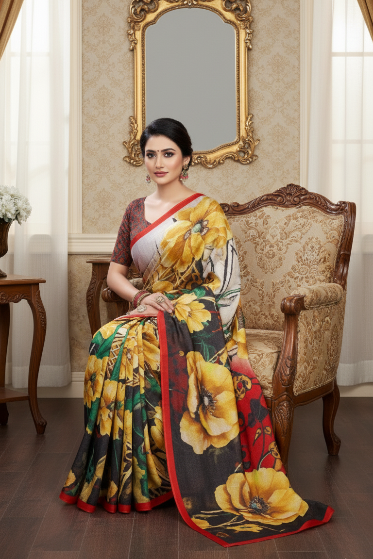 Ambarsariya Cotton Digital Printed Saree 4074