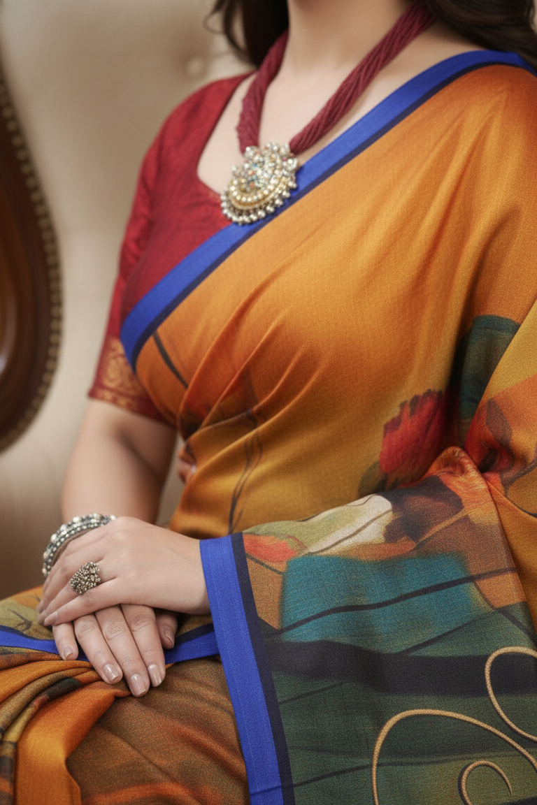 Ambarsariya Cotton Digital Printed Saree 4052