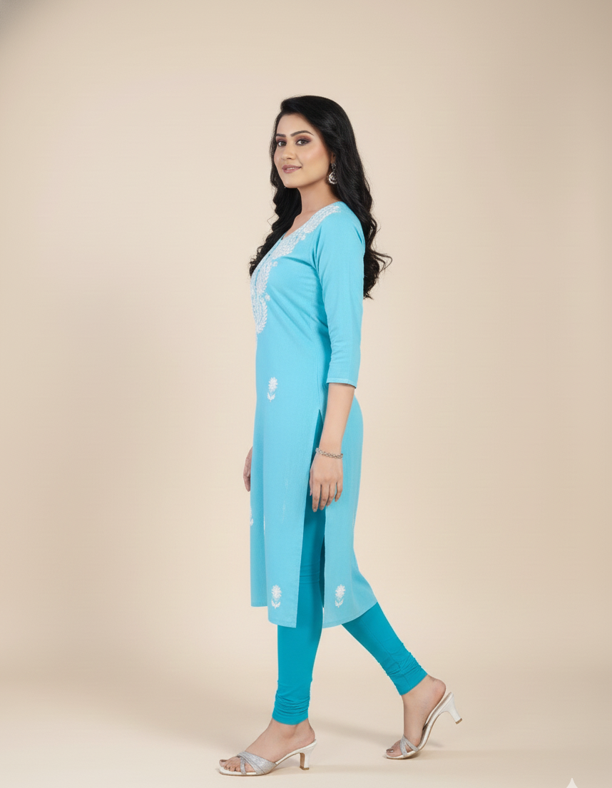 Yasmin Cotton Printed Kurti Blue