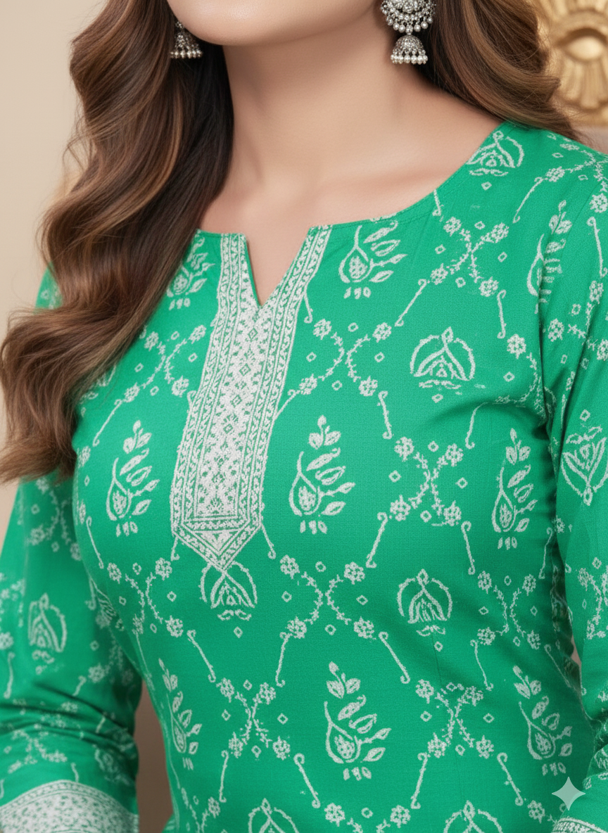 Super Cool Cotton Printed Stitched Salwar Suit XXL 3005