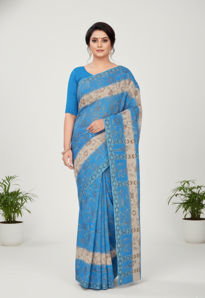 Kesariya 3 Cotton Printed Saree 731084