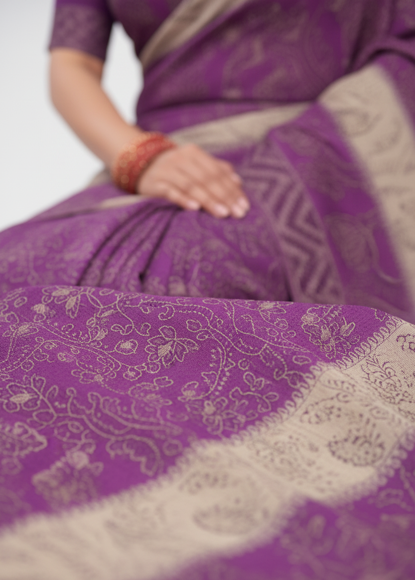 Kesariya 3 Cotton Printed saree 731085