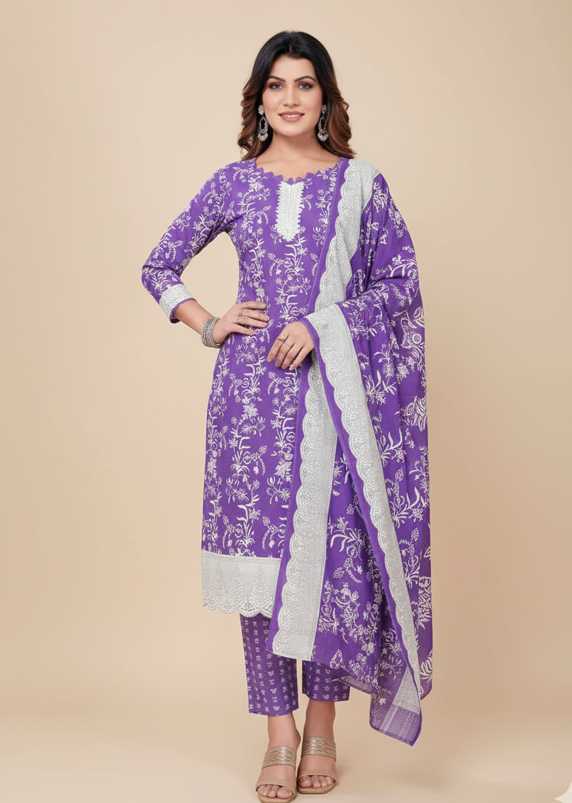 Super Cool Cotton Printed Stitched Salwar Suit XXL 3009
