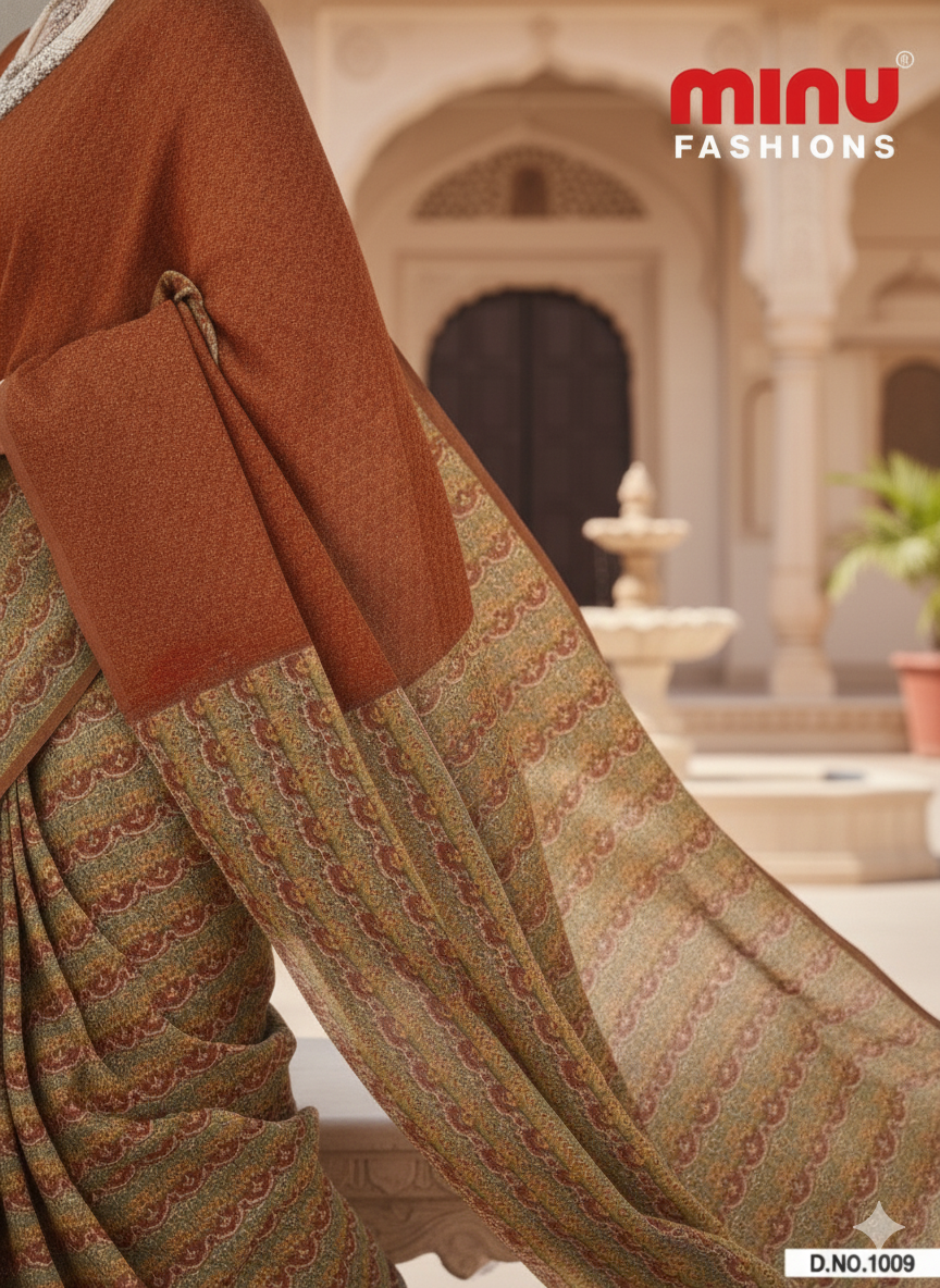 Kolkata Bridge 3 Cotton Printed Saree 1009