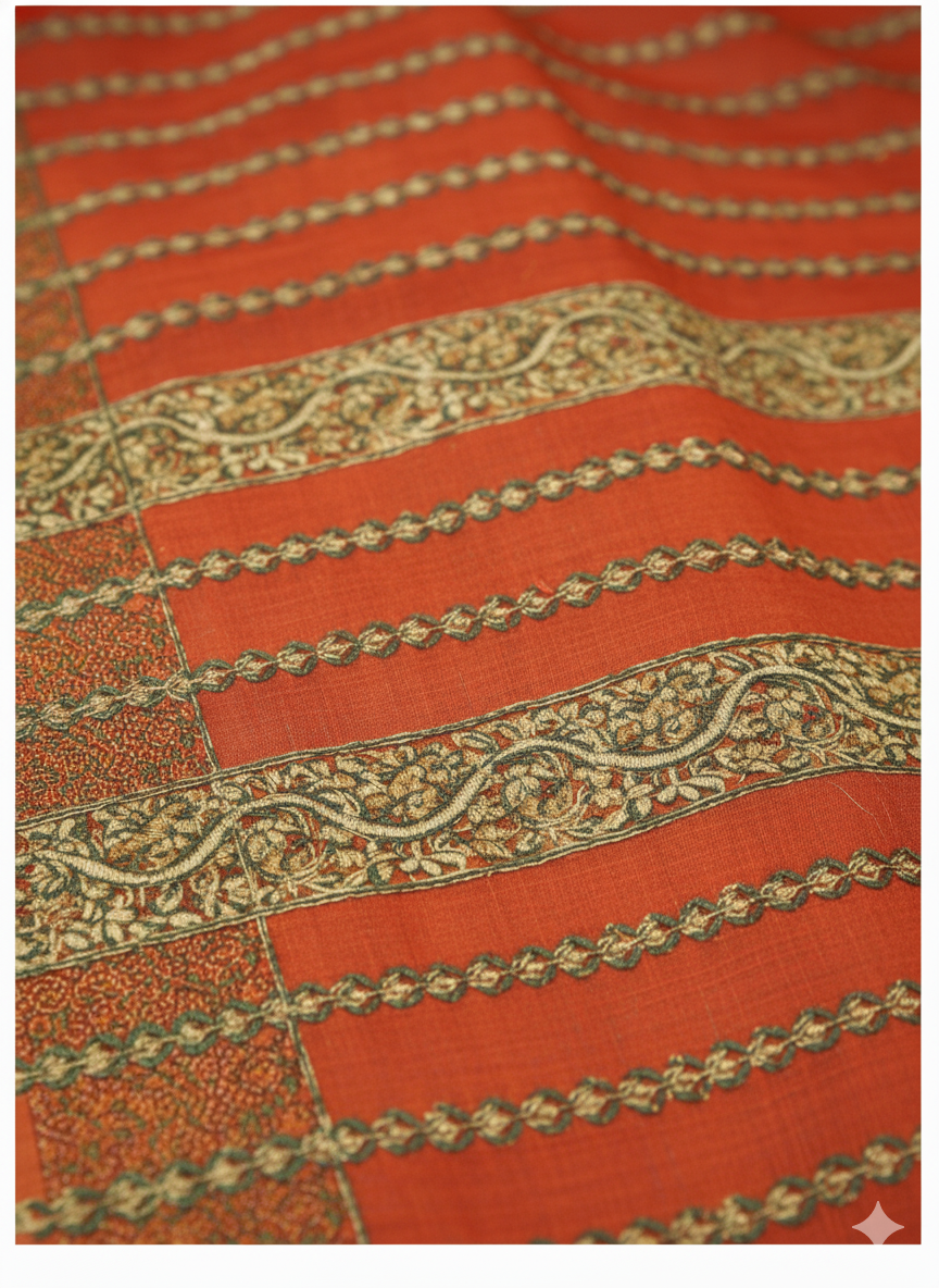 Sonajhuri Cotton Printed Saree Orange 14817