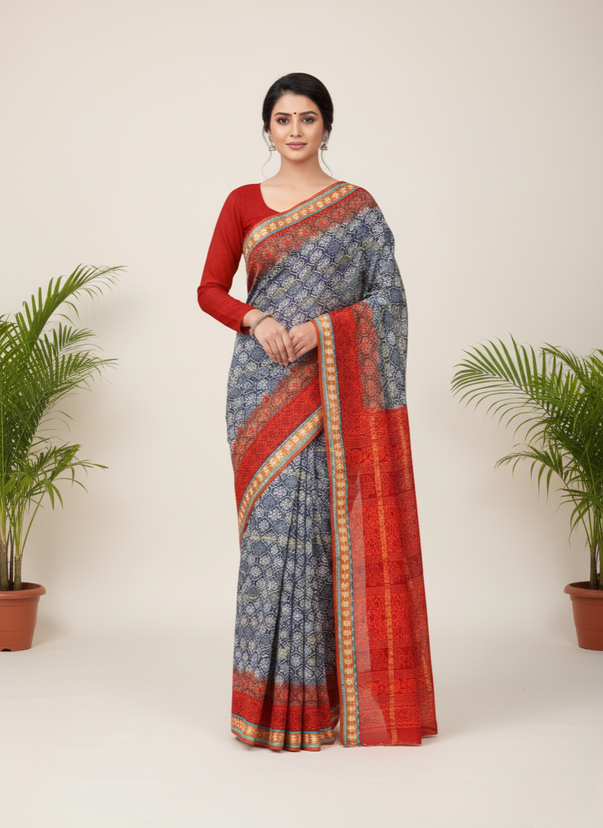 Diamond Magic Cotton Printed Saree 14596