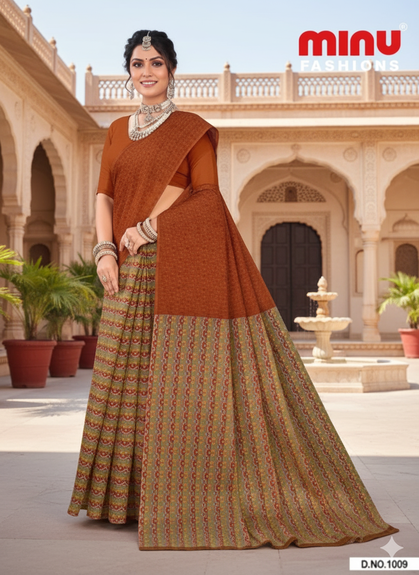 Kolkata Bridge 3 Cotton Printed Saree 1009