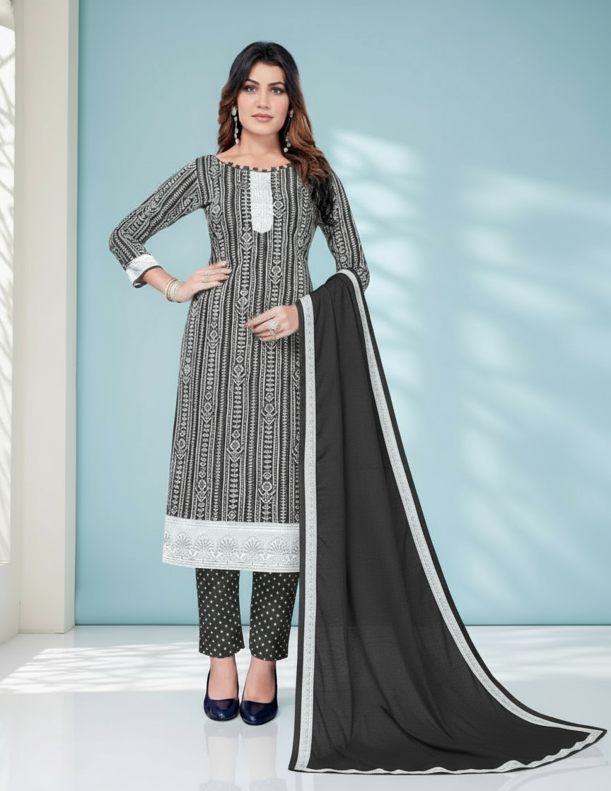 Pure Cotton Super Cool (3 Pcs) Stitched Suit