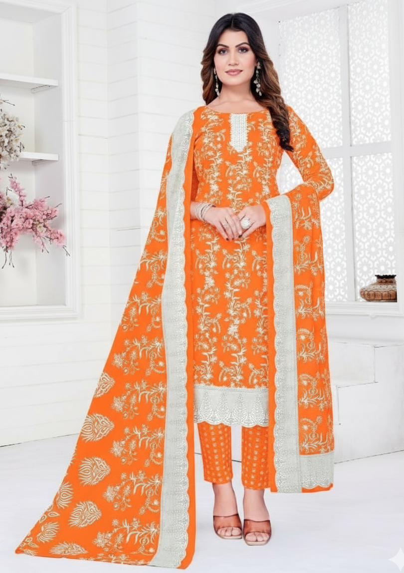 Super Cool Cotton Printed Stitched Salwar Suit XXL 3007
