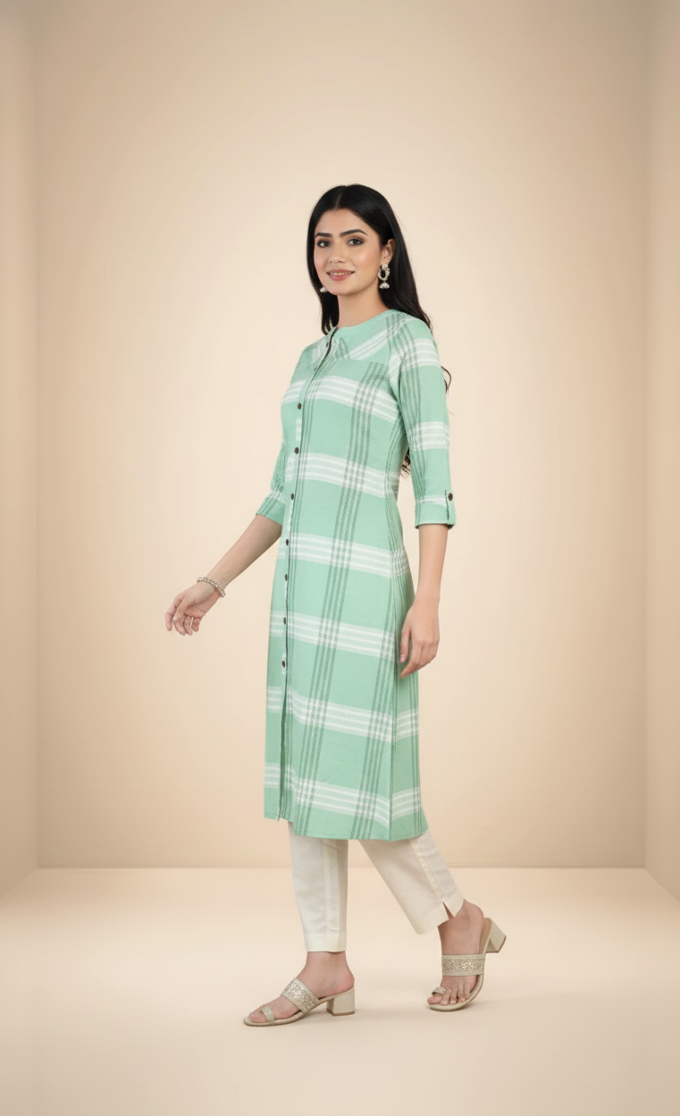 Eva Cotton Printed Long Kurti 1006