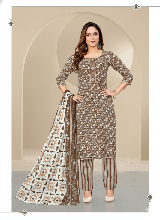 Olympics 2 Cotton Printed Stitched Salwar Suit 2006