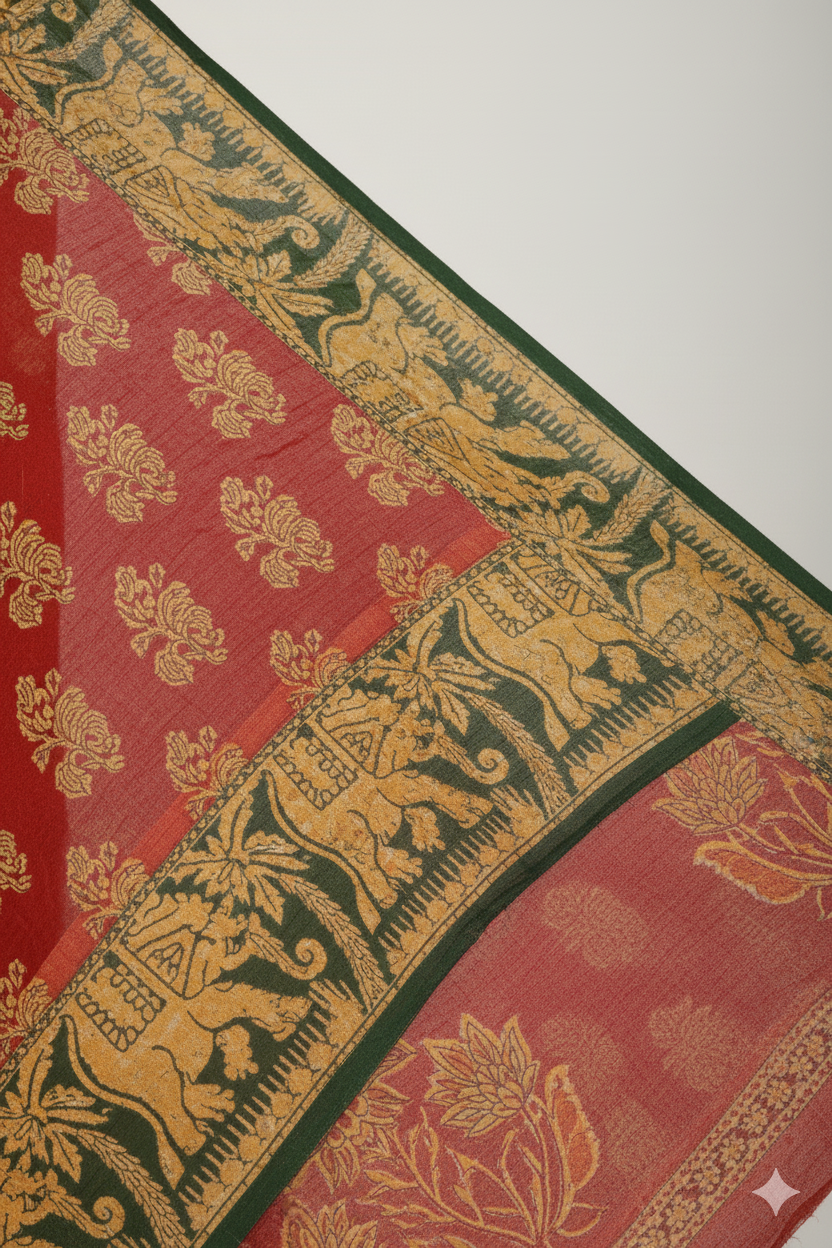 Vadhushree 1 Cotton Printed Saree Maroon