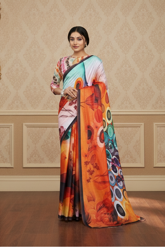 Ambarsariya Cotton Digital Printed Saree 4055