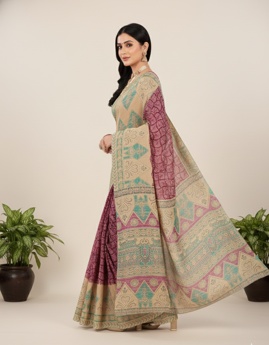 Unicorn Cotton Printed Saree 1006