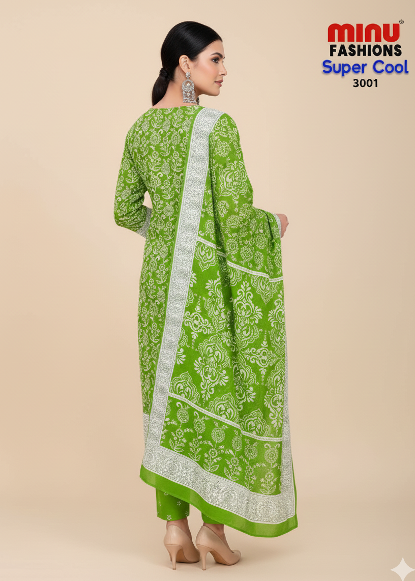 Super Cool Cotton Printed Stitched Salwar Suit XXL 3001