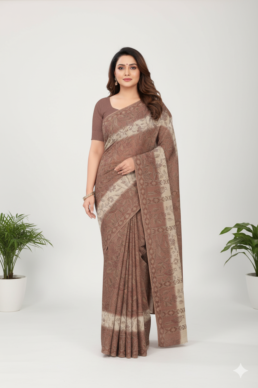 Kesariya 3 Cotton Printed Saree 731057