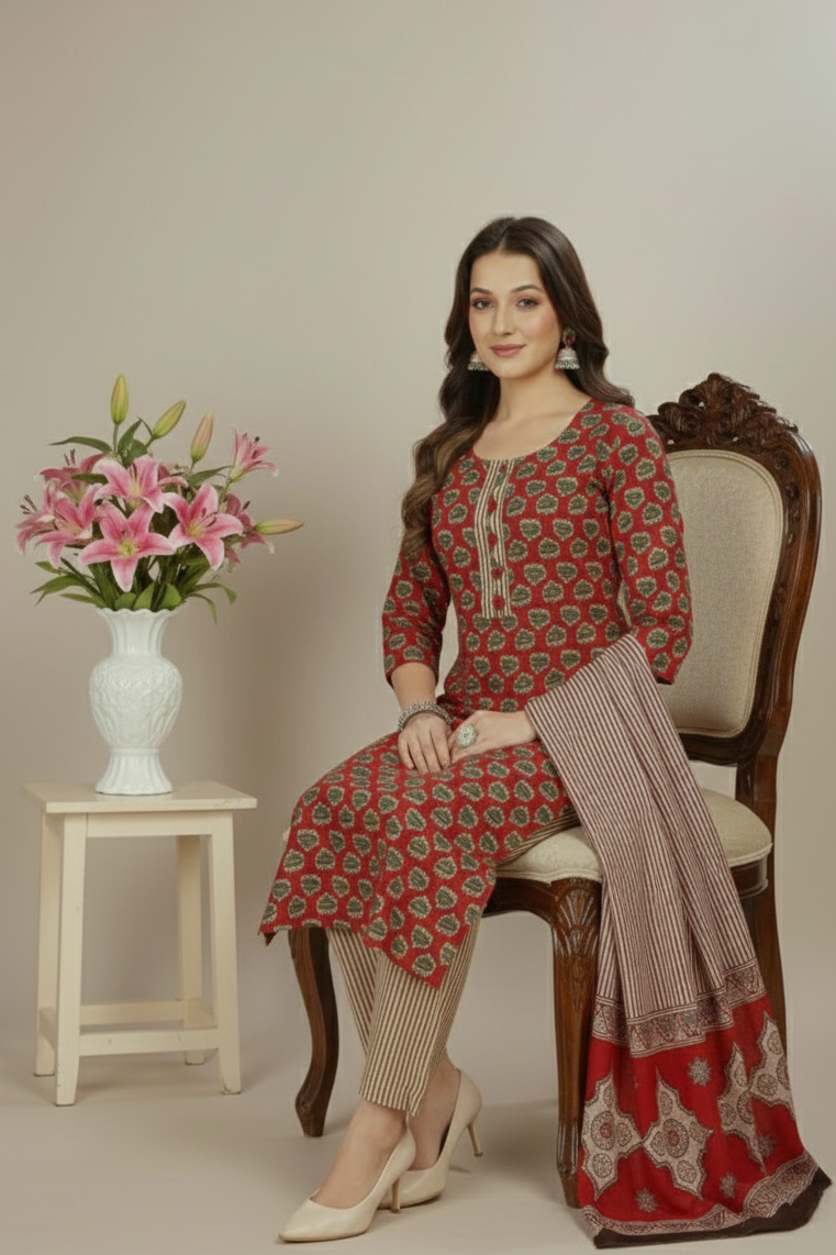 Vasundhara Cotton Printed Stitched Salwar Suit XXXL 1001