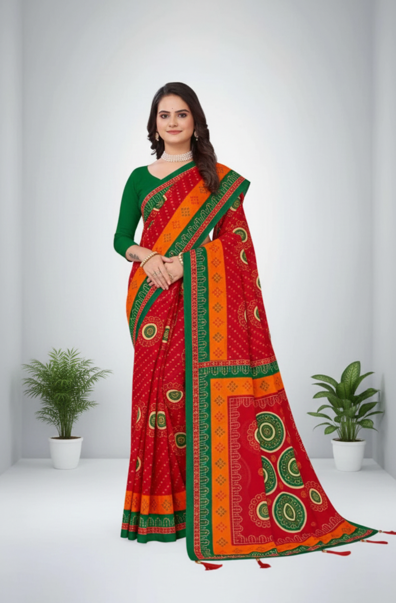 Janak Nandini Cotton Embroidery Saree 14098