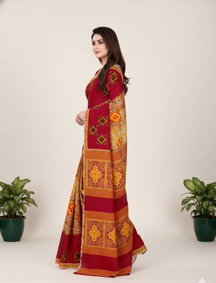 Sonar Bangla 31 Cotton Printed Saree Multicolor