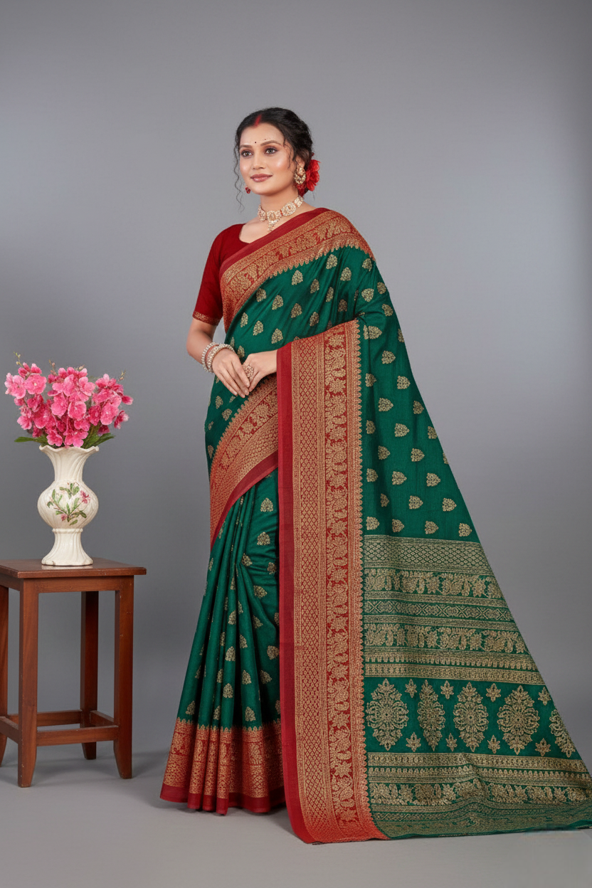Gold Star Malai Cotton Printed Saree 4005