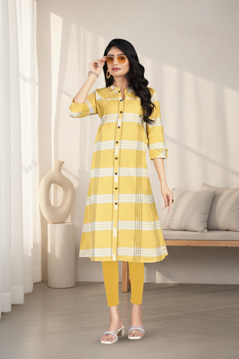 Eva Cotton Printed Long Kurti 1007