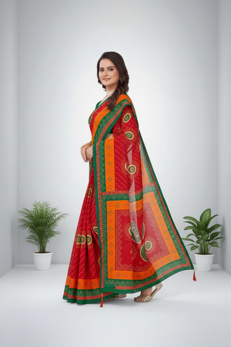 Janak Nandini Cotton Embroidery Saree 14098