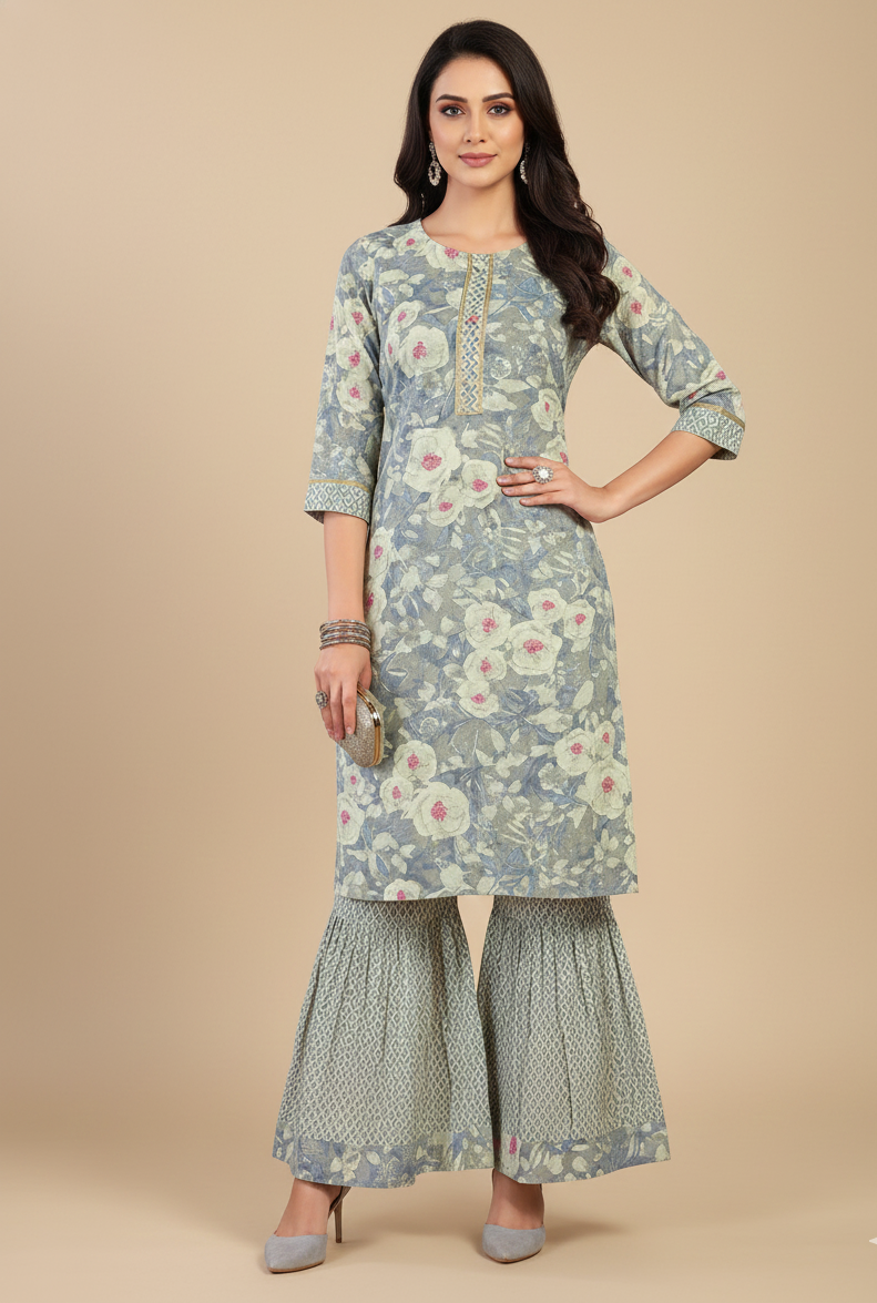 Irish Cotton Printed Kurti Set 7005