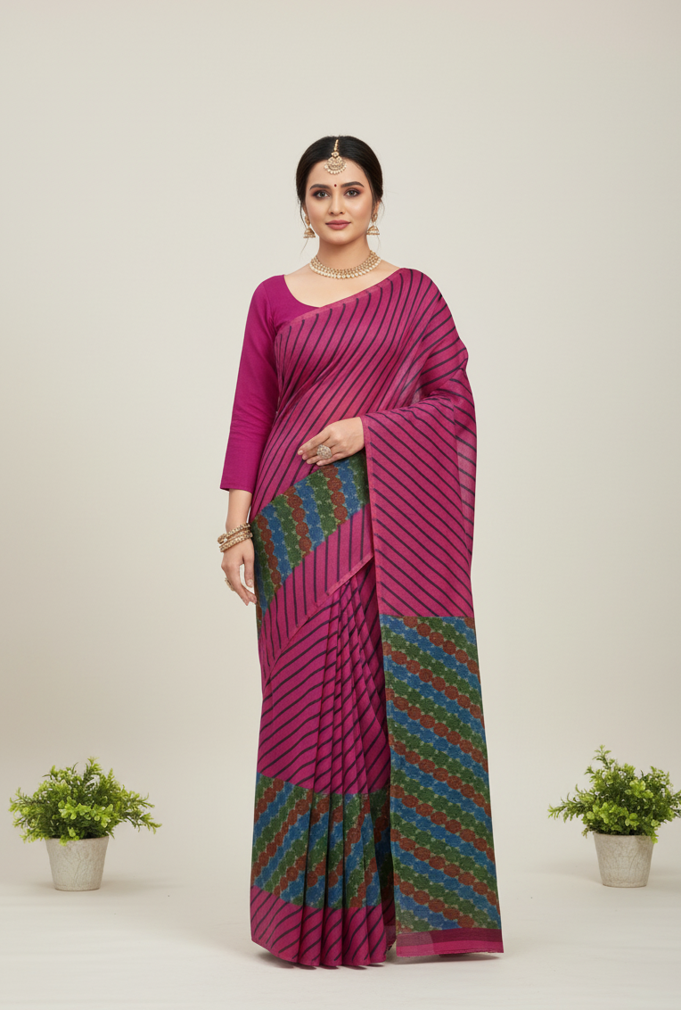Nayan Tara cotton printed Saree  66321