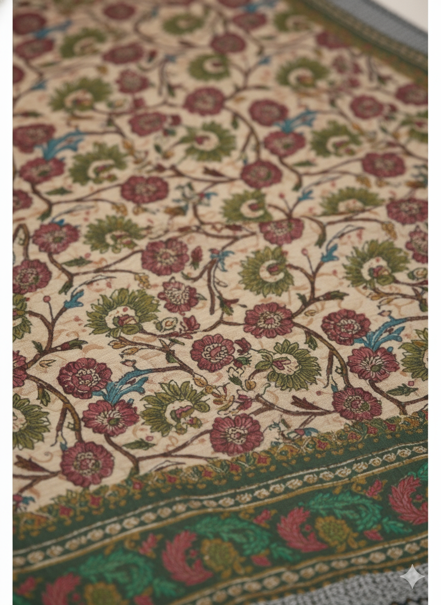 Minu Kalamkari Premium Cotton Printed Saree B3