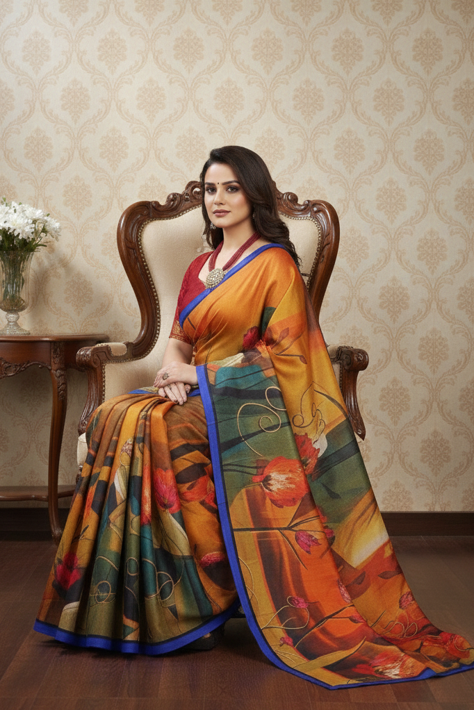 Ambarsariya Cotton Digital Printed Saree 4052