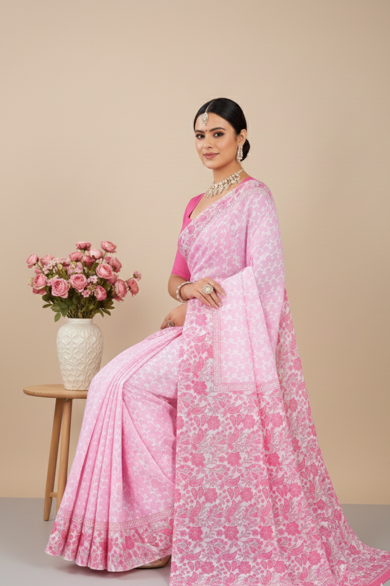 Good Day Pestal Cotton Printed Saree 2779