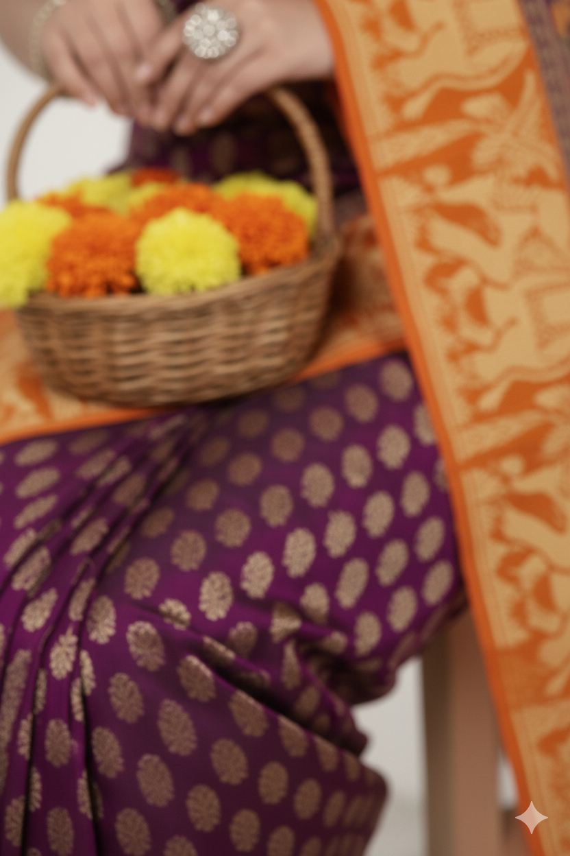 Vadhushree 1 Cotton Printed Saree Magenta