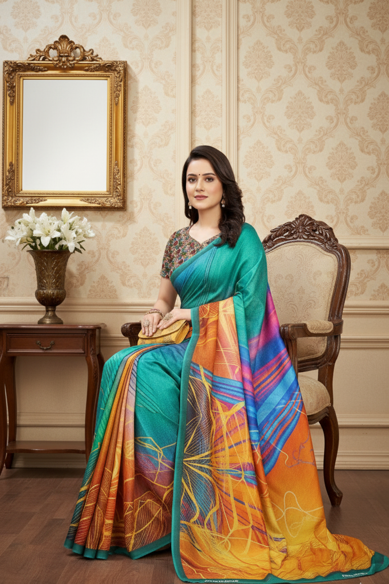 Ambarsariya Cotton Digital Printed Saree 4075