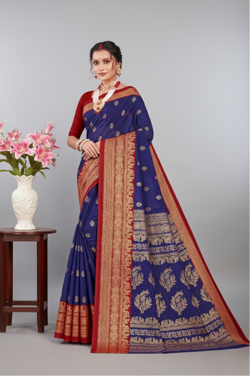 Gold Star Malai Cotton Printed Saree 4009