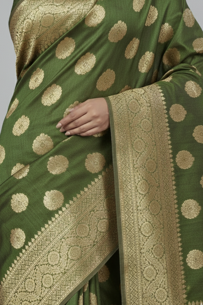 Jannat Fancy Silk Katan Saree with BP 4137