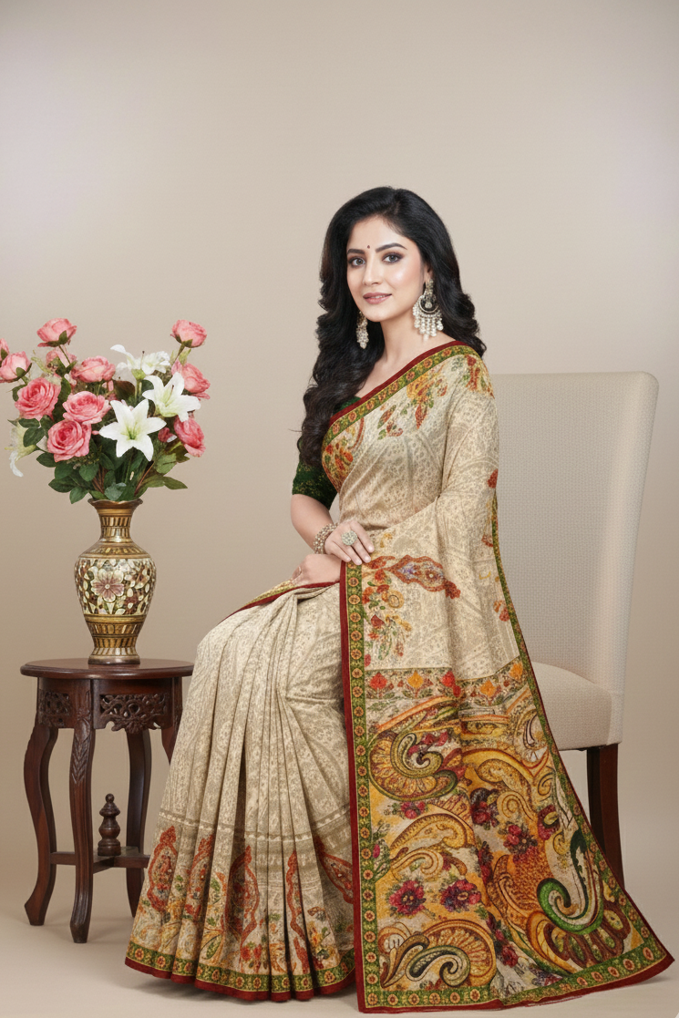 Bangalore Silk Premium Muslin Cotton Saree 4162
