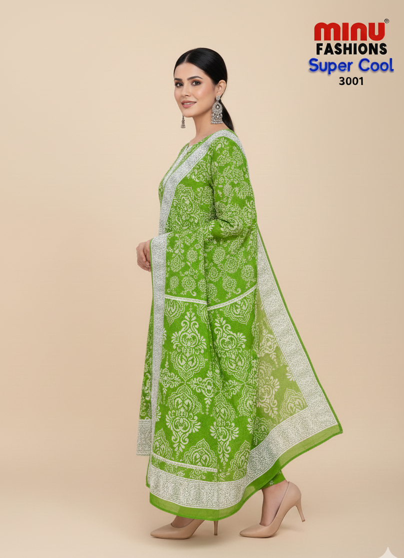 Super Cool Cotton Printed Stitched Salwar Suit XXL 3001