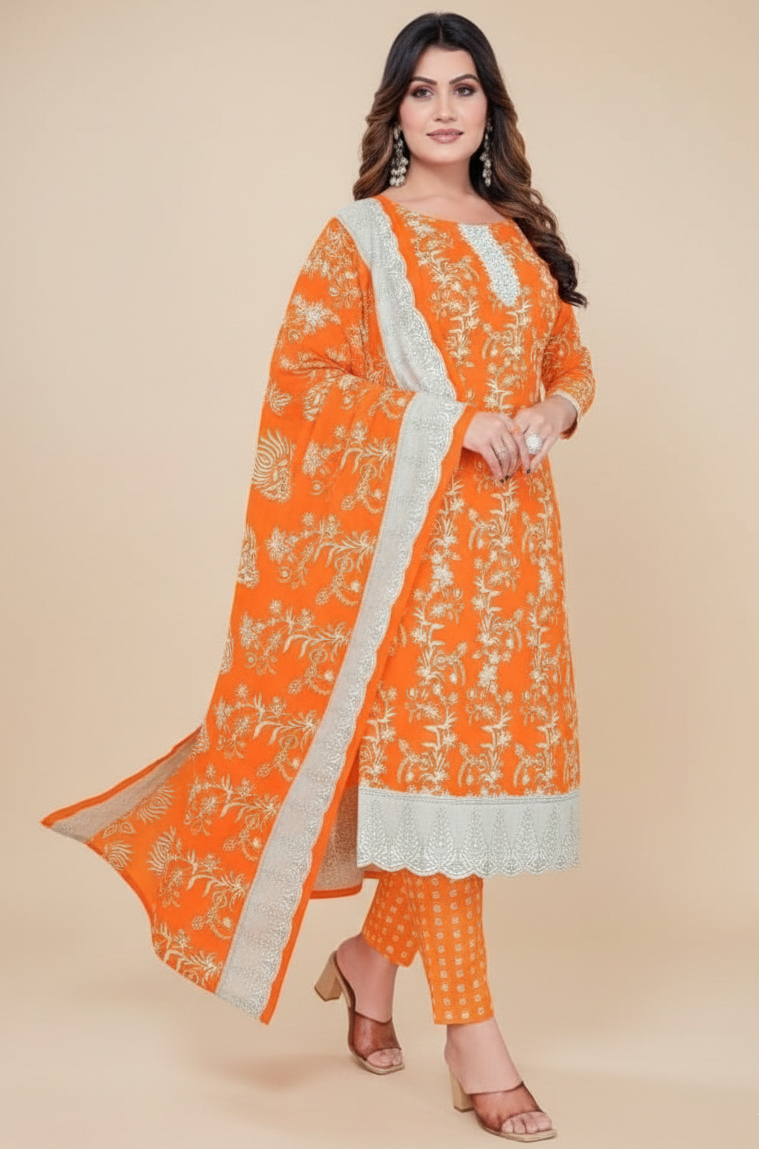 Super Cool Cotton Printed Stitched Salwar Suit XXL 3007