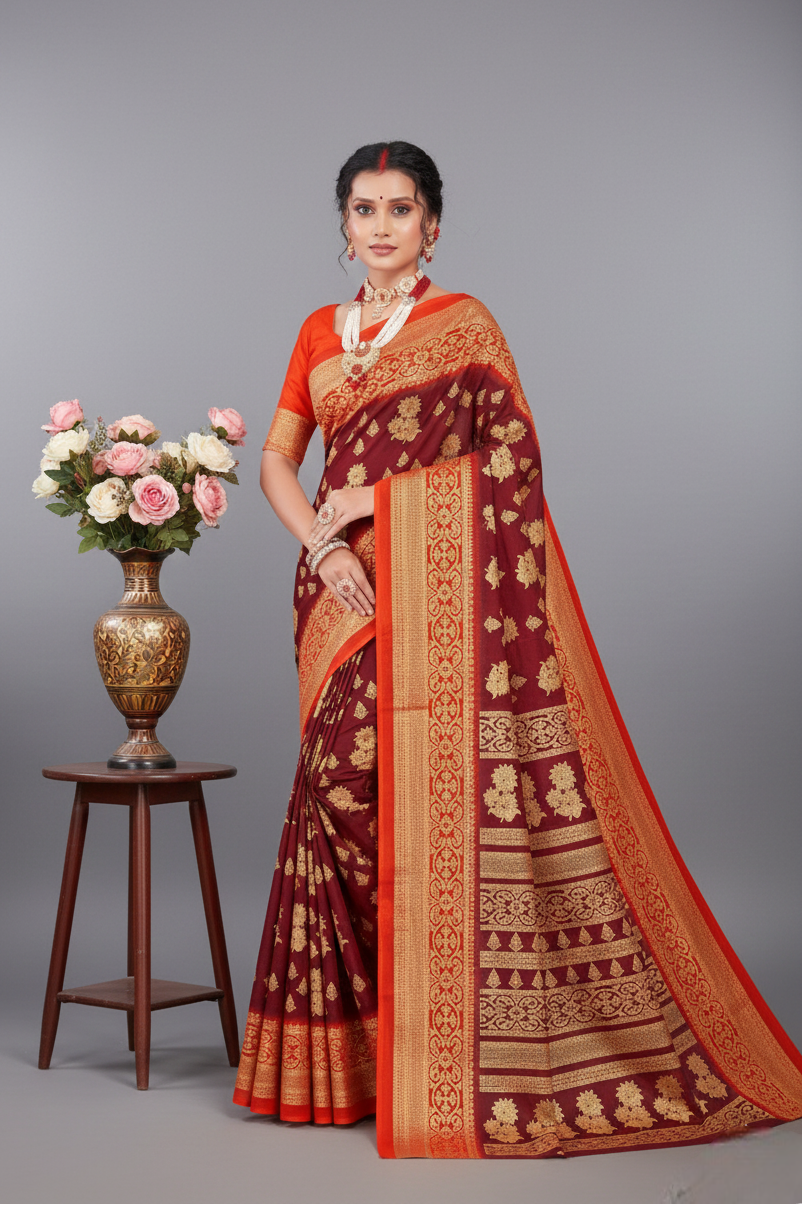 Gold Star Malai Cotton Printed Saree 2959