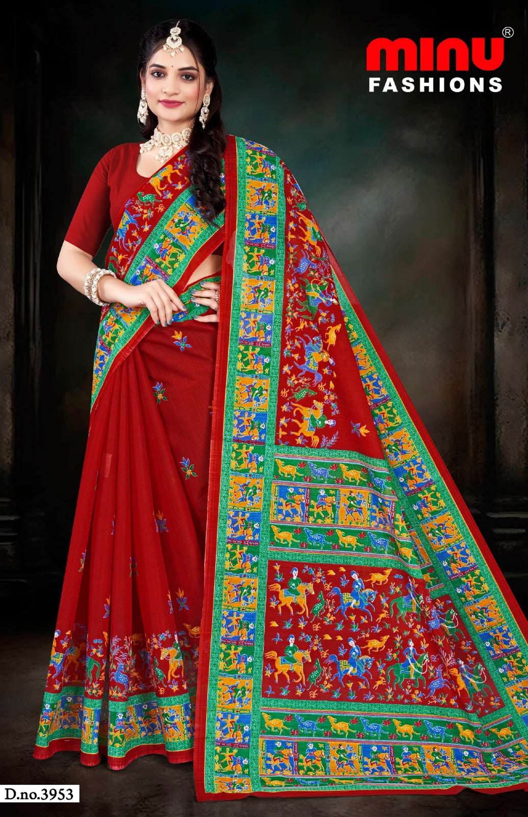 Saree Hi Demand 7 – cotton printed saree with bold ethnic prints